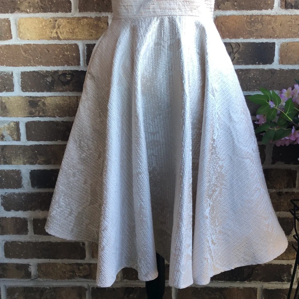 SAU Anthropology Ivory Champagne Spaghetti Strap Dress - Picture 4 of 12